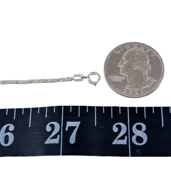 Wheat Link Chain Necklace | Vintage Sterling Silver 925 | 27.5" - Picture 2 of 3